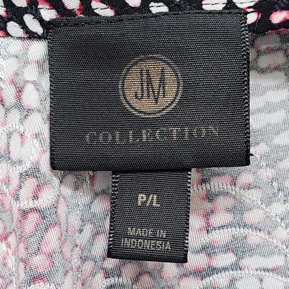 Vintage JM Collection Skirt Womens P/L PETITE Pink Black Pull On A-Line Midi - Picture 3 of 10